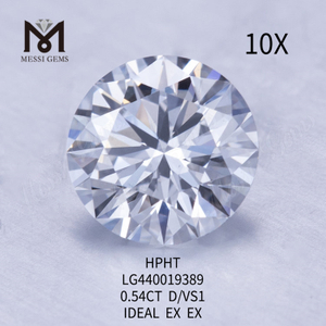 0.54 carat D VS1 Diamants de laboratoire ronds BRILLIANT EX