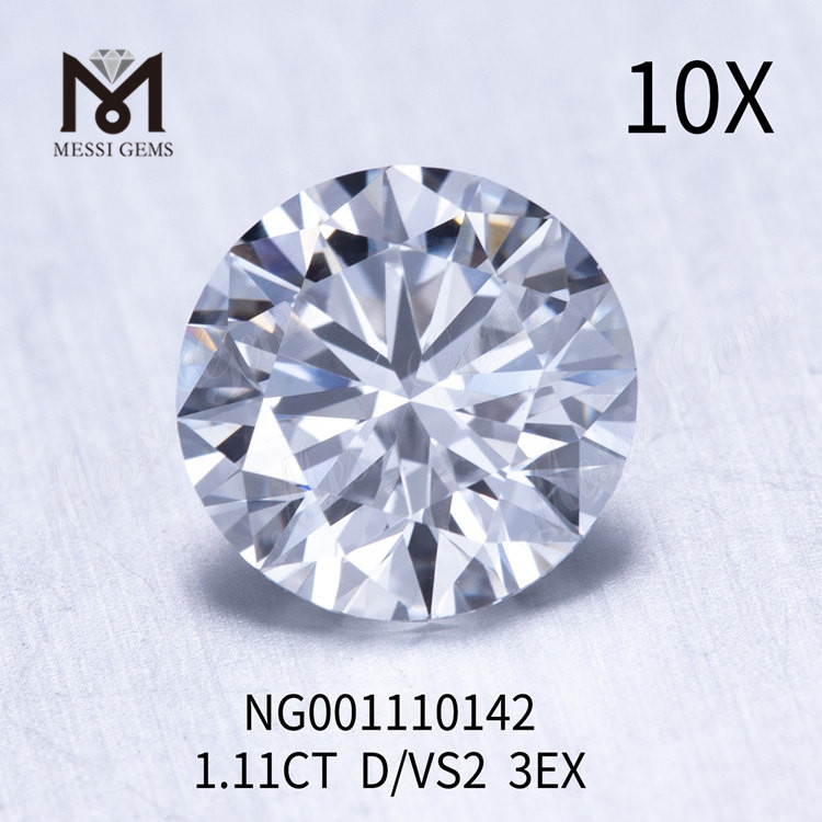 Diamants de laboratoire en vrac RD 1,11 ct VS2 D EX Cut