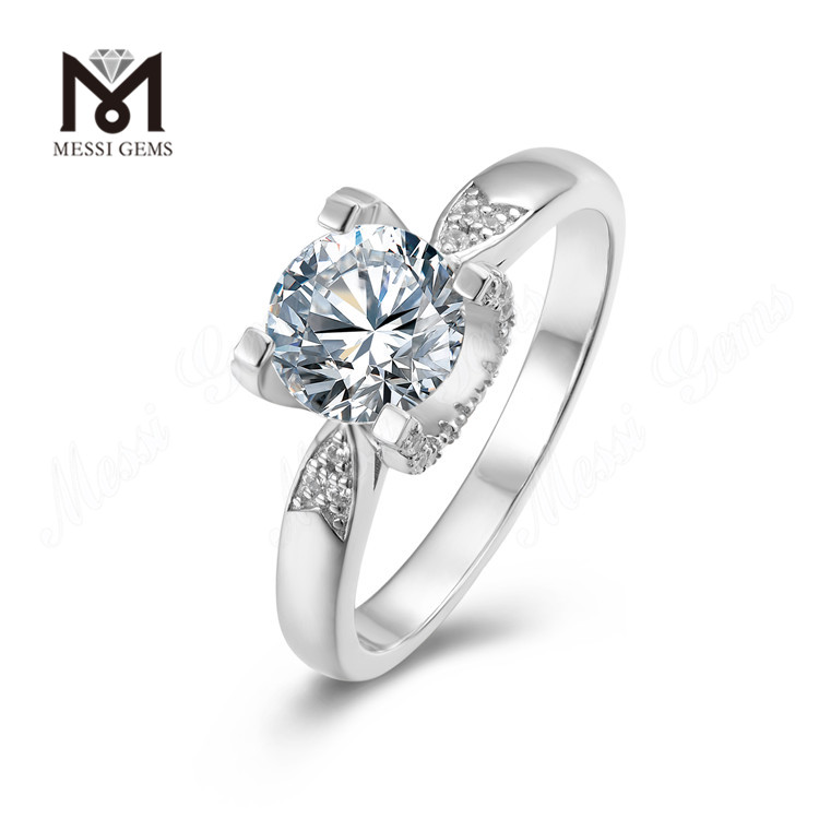Messi Jewelry Bagues classiques en argent sterling 925 avec moissanite
