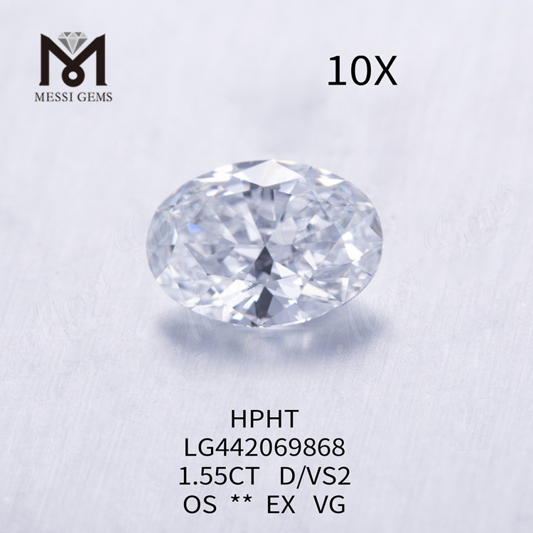 Prix ​​du diamant synthétique OVAL BRILLIANT D de 1,55 carat par carat