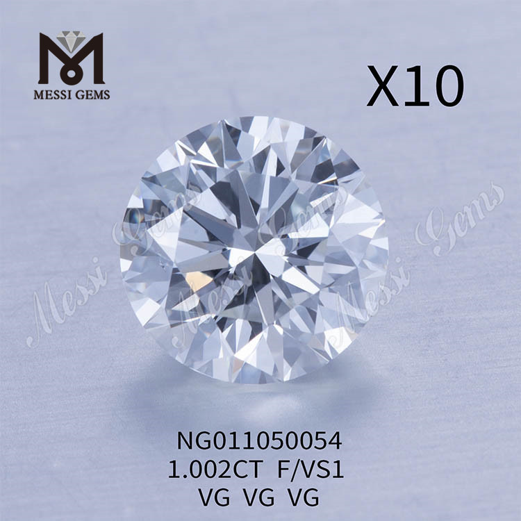 1.002ct rond F Pierres précieuses en vrac Diamant synthétique VS1