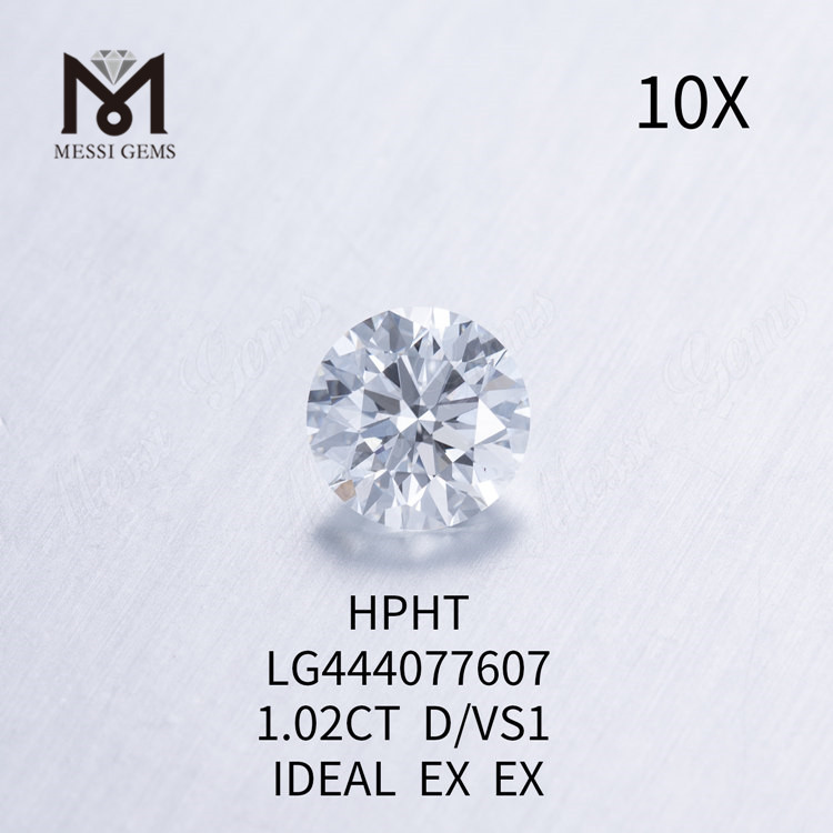 1,02 carat D VS1 diamants ronds BRILLIANT IDEAL Cut Grade lab