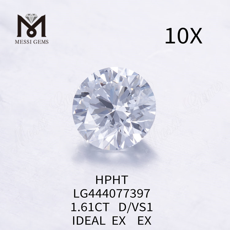Diamants de laboratoire ronds D VS1 IDEAL de 1,61 carat