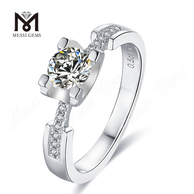 1 carat DEF moissanite diamant plaqué or 925 bague en argent sterling bijoux pour mère
