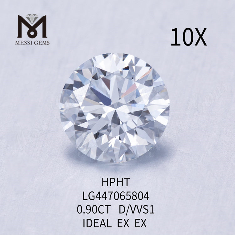 0,90 carat D VVS1 Rond BRILLIANT IDEL Diamants cultivés en laboratoire