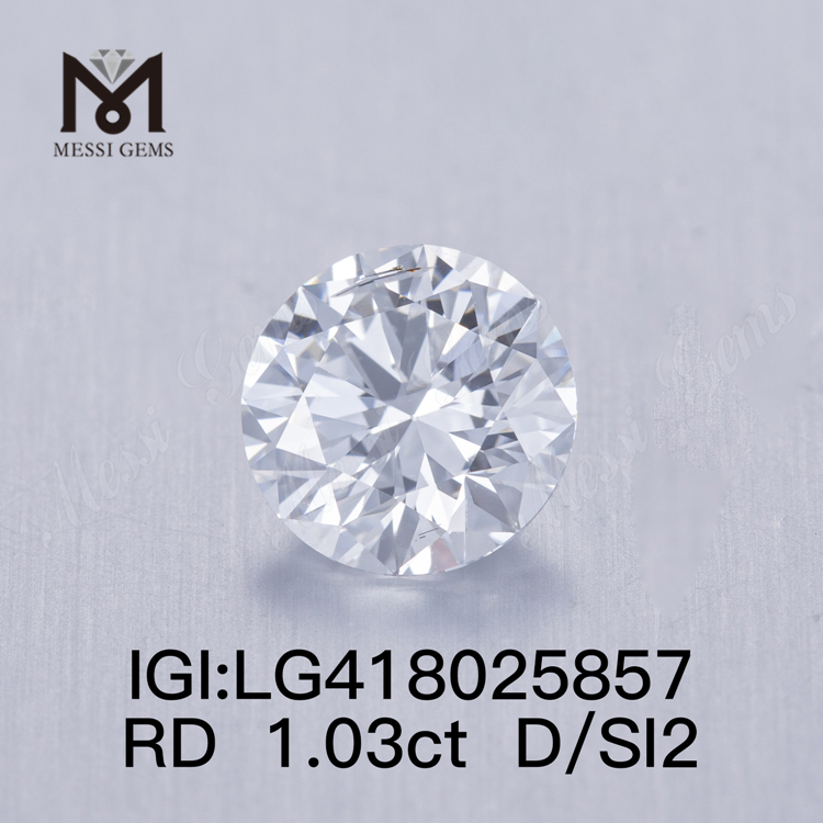 1.03CT D/SI2 diamant rond cultivé en laboratoire VG
