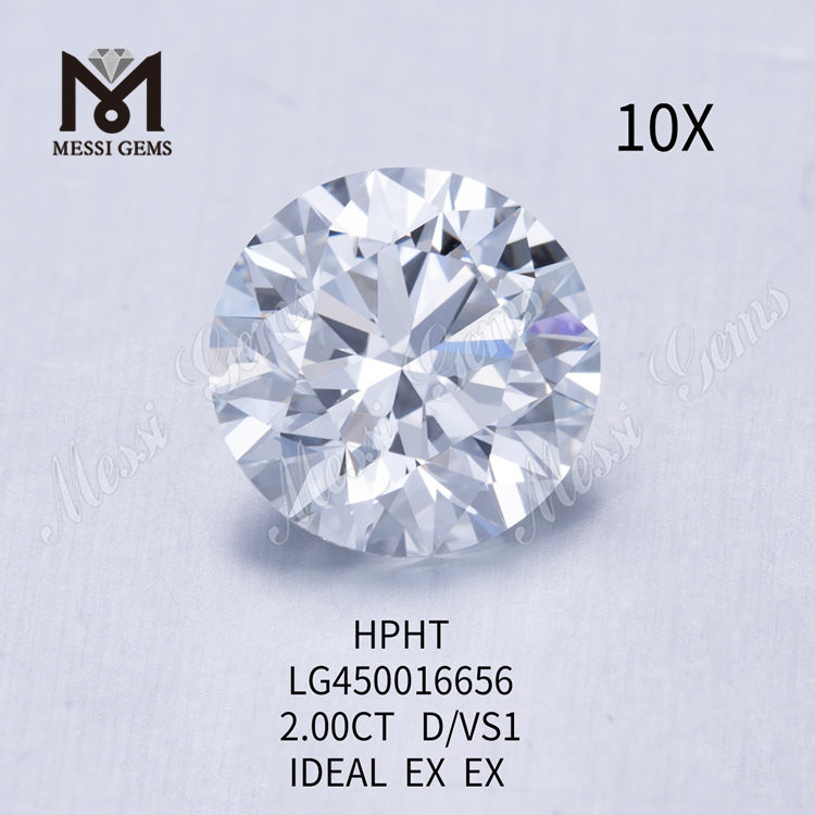 Diamants de laboratoire ronds taille D VS1 IDEL de 2,00 carats