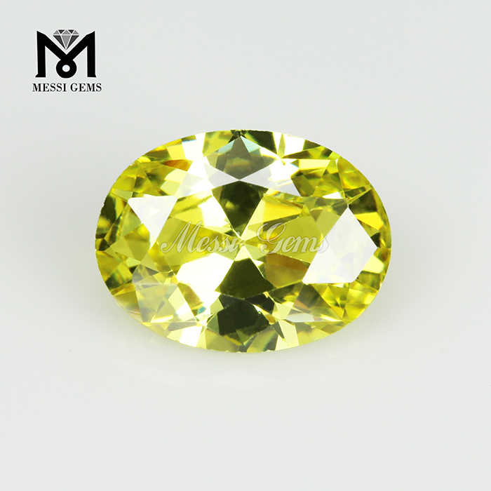 Ovale 8x12mm Loose Gemstone Jeu de couleur ou feu Peridot zircone cubique Chaleur