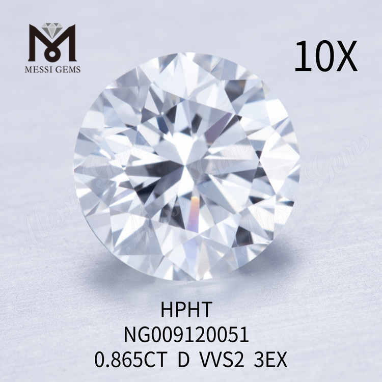 0.865CT RD blanc VVS2 3EX diamant en vrac fabriqué en laboratoire