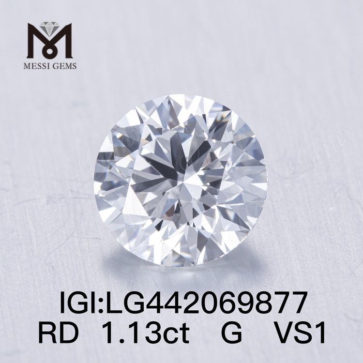 1.13 carat G VS1 Round BRILLIANT IDEAL 2EX diamant créé en laboratoire