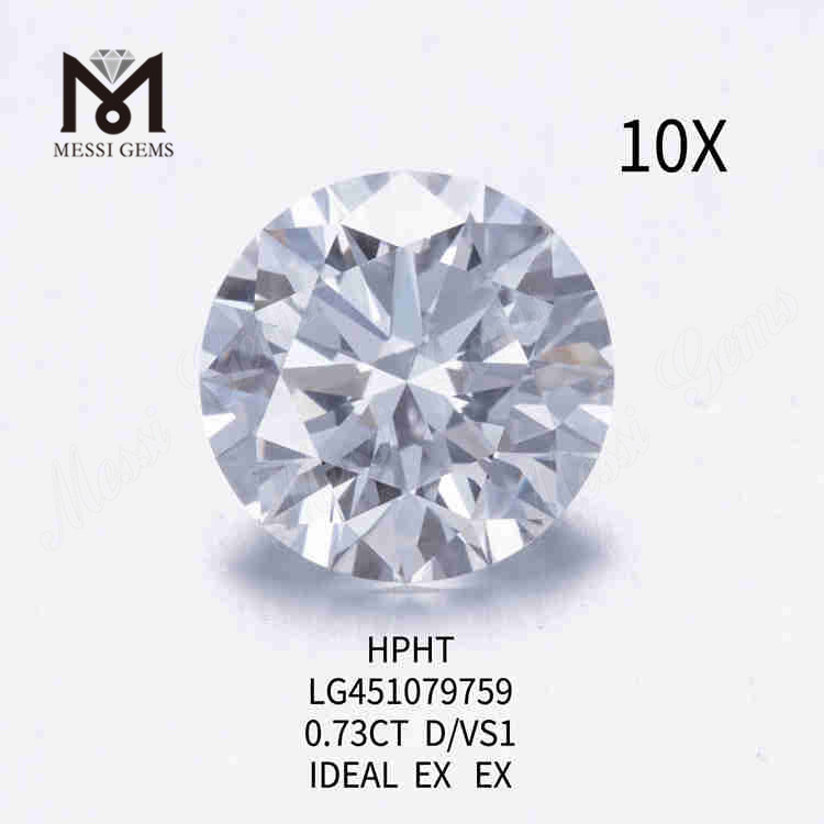 0.73CT D/VS1 diamant en vrac fabriqué en laboratoire IDEAL EX EX