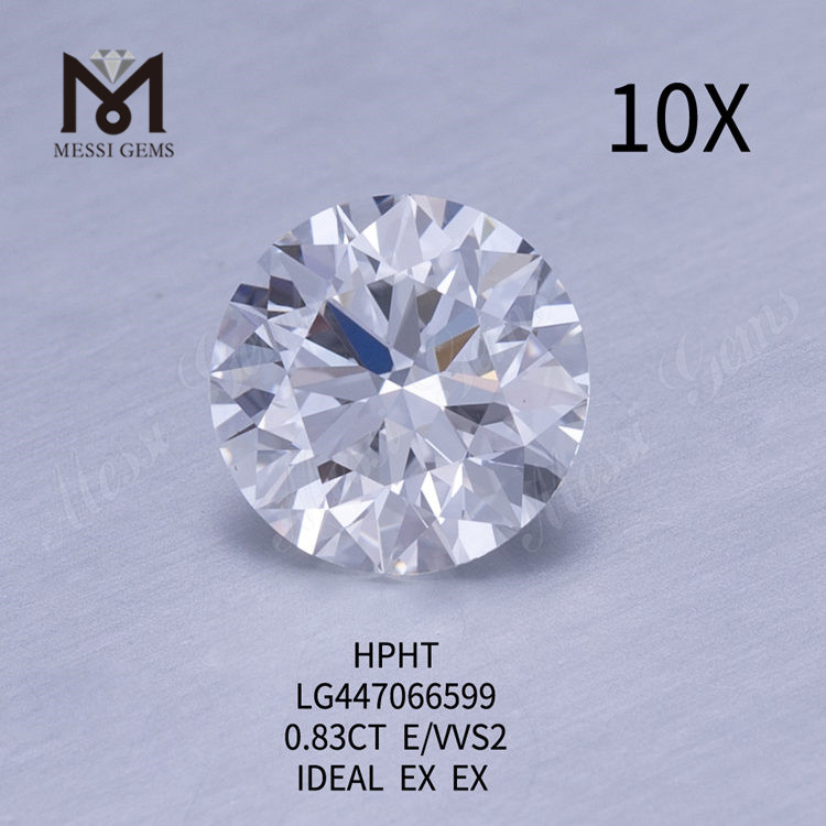 0,83 carat E VVS2 Diamants de laboratoire ronds taille BRILLANT IDEL