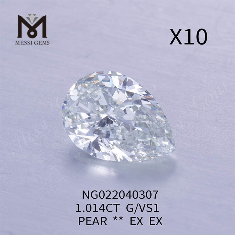 1.014 carat Vente en gros de diamants de laboratoire en vrac poire G VS1