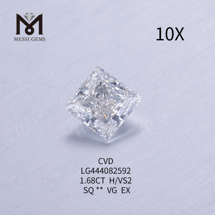 Diamants de laboratoire H VS2 PRINCESS CUT de 1,68 carat