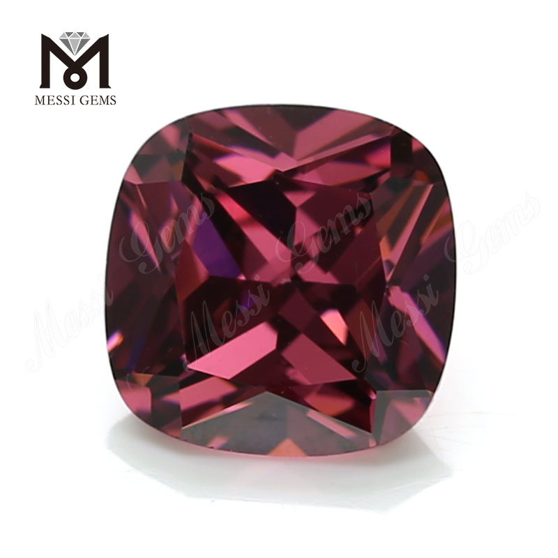 Forme de coussin lâche en gros 8x8mm CZ rhodolite Cubic Zirconia Stone