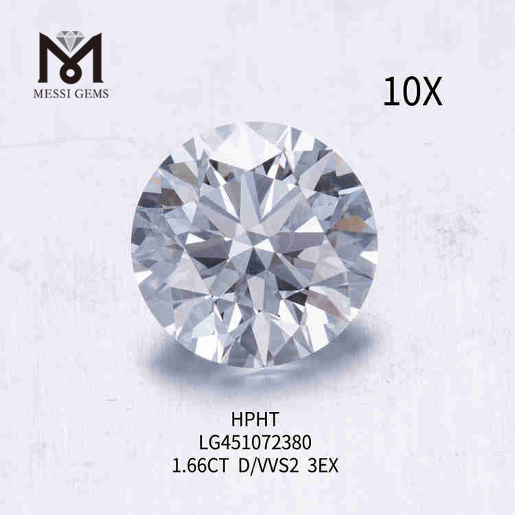 1,66 ct D/VVS Diamant de laboratoire taillé rond 3EX