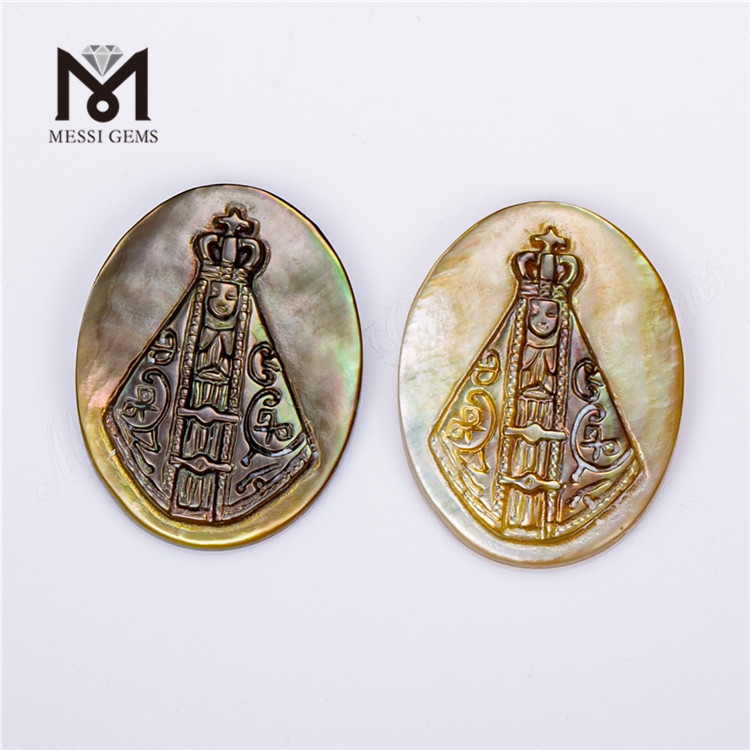OVAL Blanc Noir APARECIDA Shell Nacre